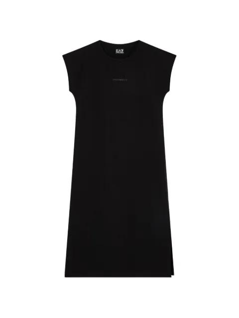 logo-appliqué side-slit dress by EMPORIO ARMANI