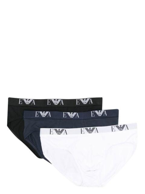 logo-band set of three briefs by EMPORIO ARMANI