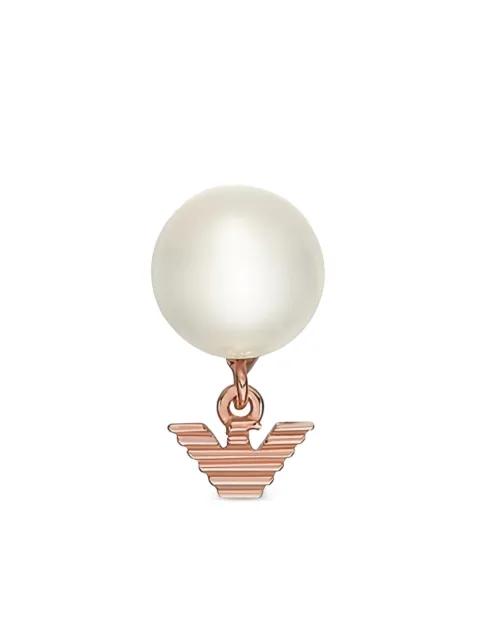 logo-charm pearl earrings by EMPORIO ARMANI