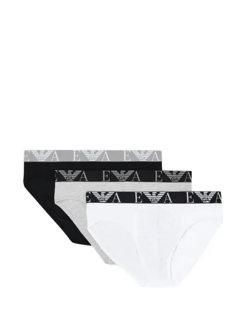 logo-detail briefs (set of three) by EMPORIO ARMANI