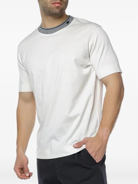 logo-detail contrast-trim T-shirt by EMPORIO ARMANI