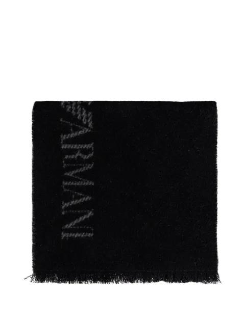 logo-detail fringed scarf by EMPORIO ARMANI