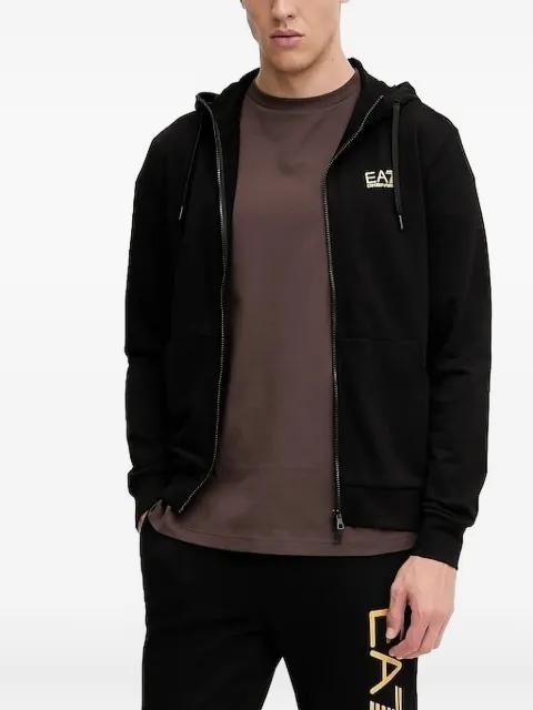 logo-detail zip-up hoodie by EMPORIO ARMANI