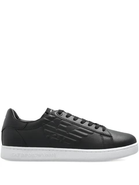 logo-embellished leather sneakers by EMPORIO ARMANI