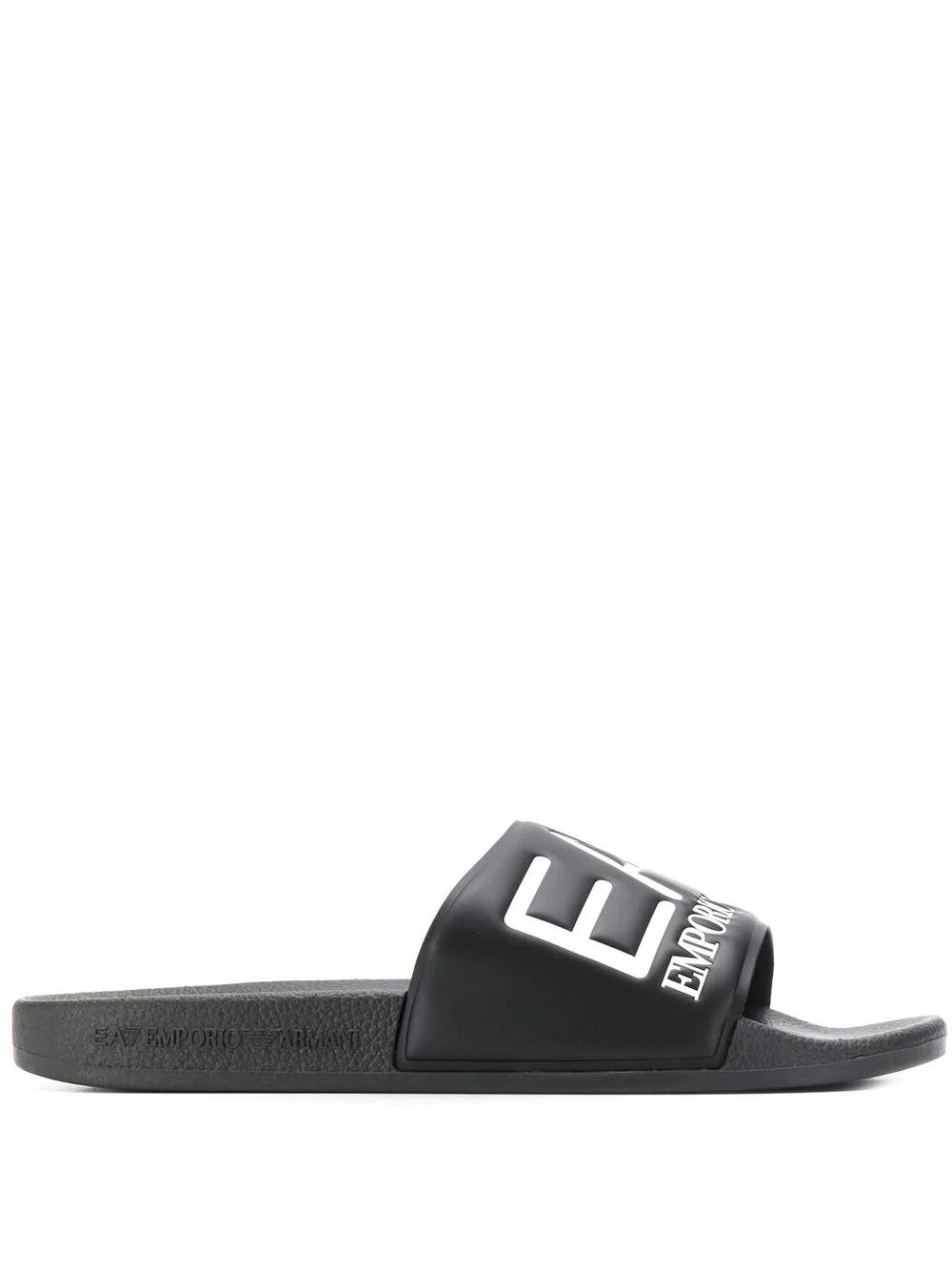 logo-embossed slides by EMPORIO ARMANI