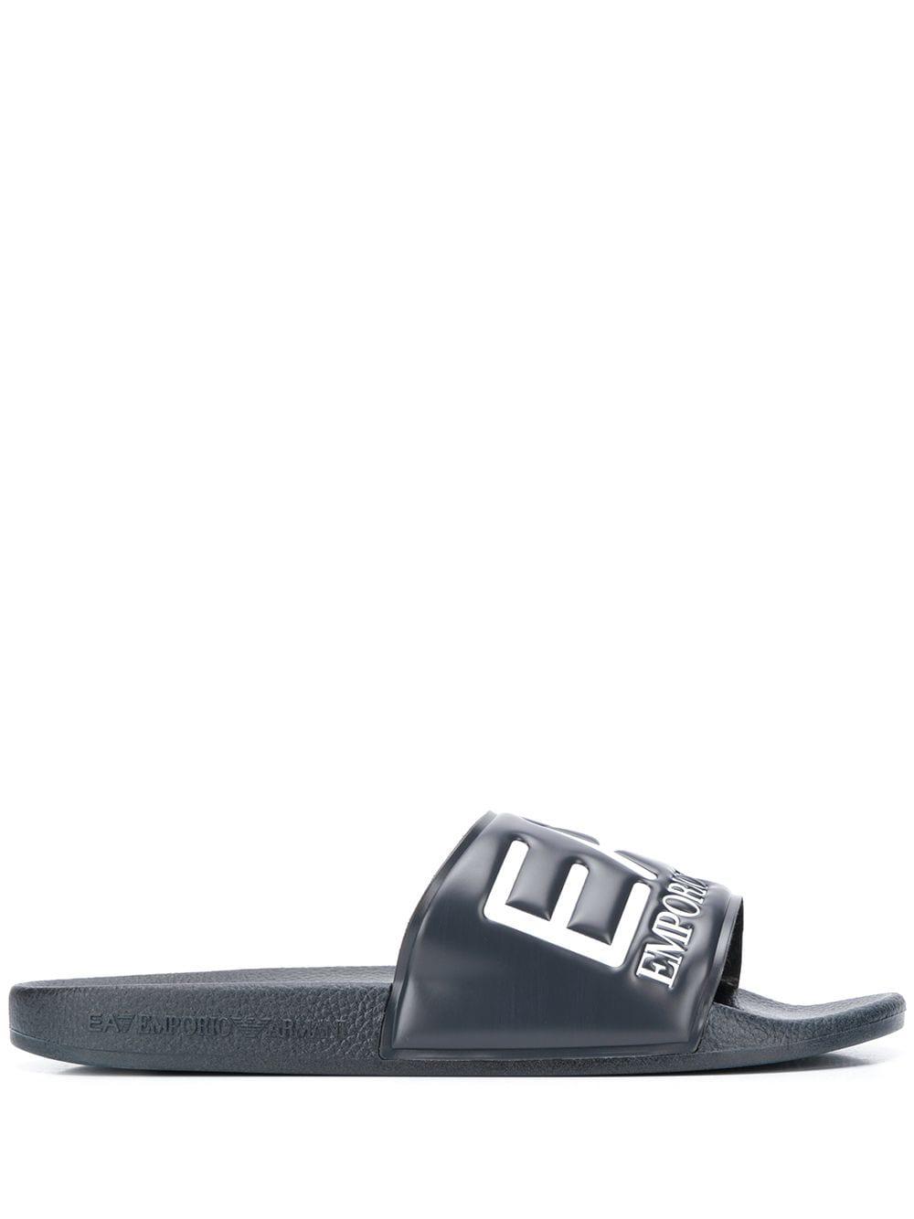 logo embossed slides by EMPORIO ARMANI