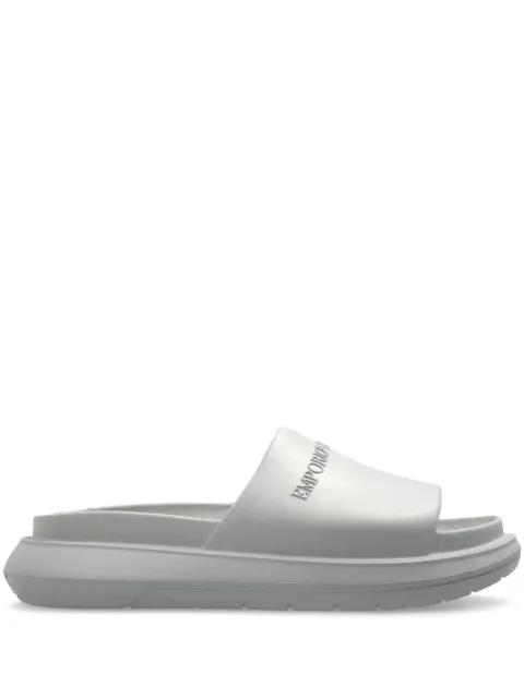 logo-embossed slides by EMPORIO ARMANI