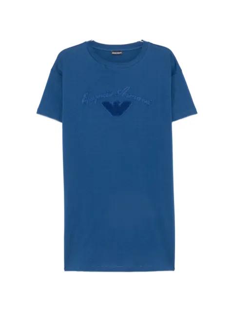logo-embroidered T-shirt beach dress by EMPORIO ARMANI