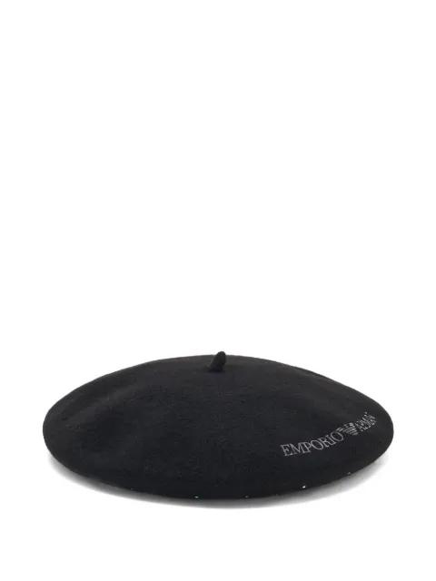 logo-embroidered beret by EMPORIO ARMANI