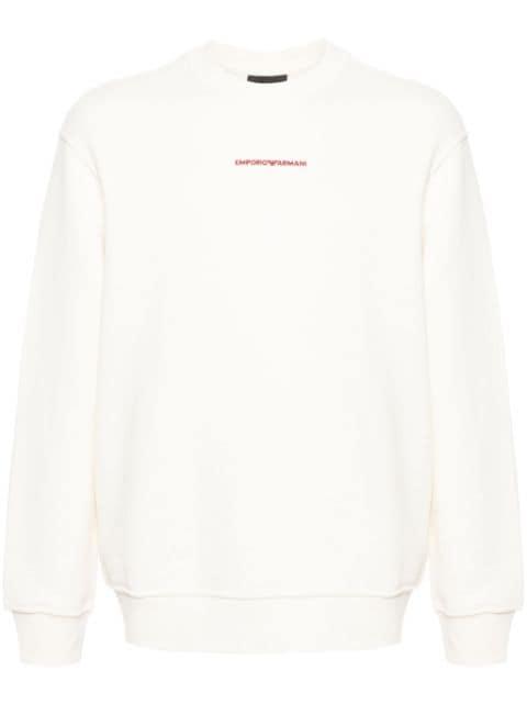 logo-embroidered cotton sweatshirt by EMPORIO ARMANI