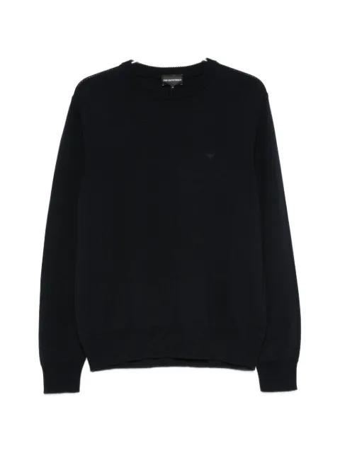 logo-embroidered crew-neck sweater by EMPORIO ARMANI