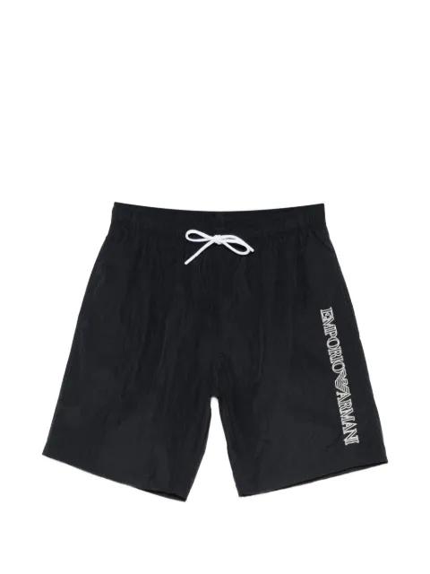 logo-embroidered striped swim shorts by EMPORIO ARMANI