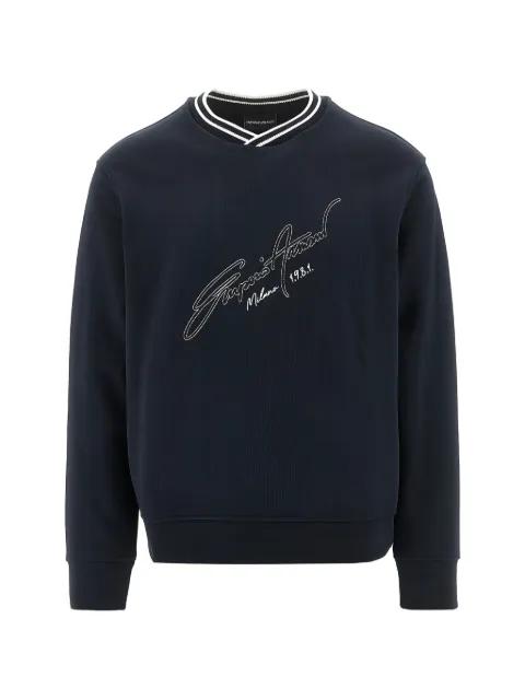 logo-embroidered sweatshirt by EMPORIO ARMANI