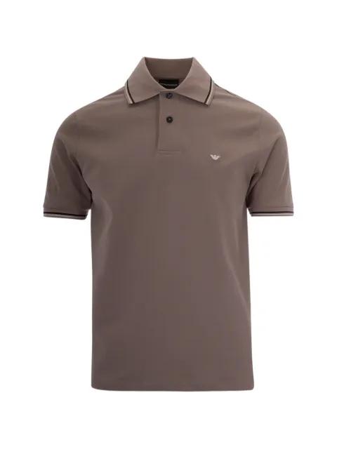 logo-embroidered tipped polo shirt by EMPORIO ARMANI
