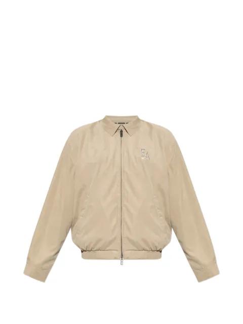 logo-embroidered zip-up jacket by EMPORIO ARMANI
