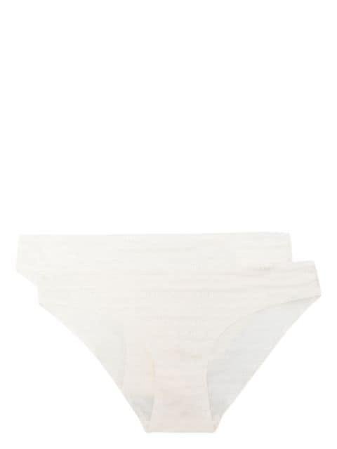 logo-jacquard mesh briefs (pack of two) by EMPORIO ARMANI