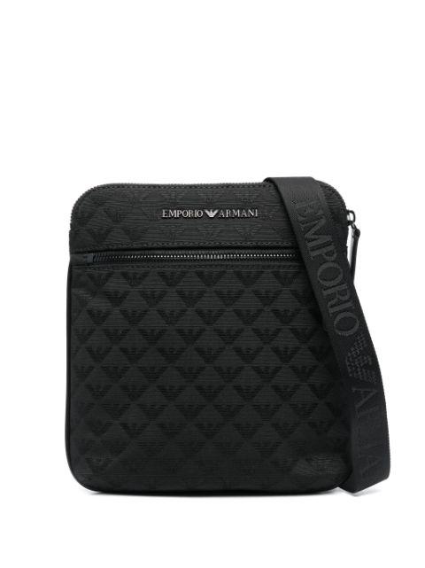 logo-jacquard messenger bag by EMPORIO ARMANI