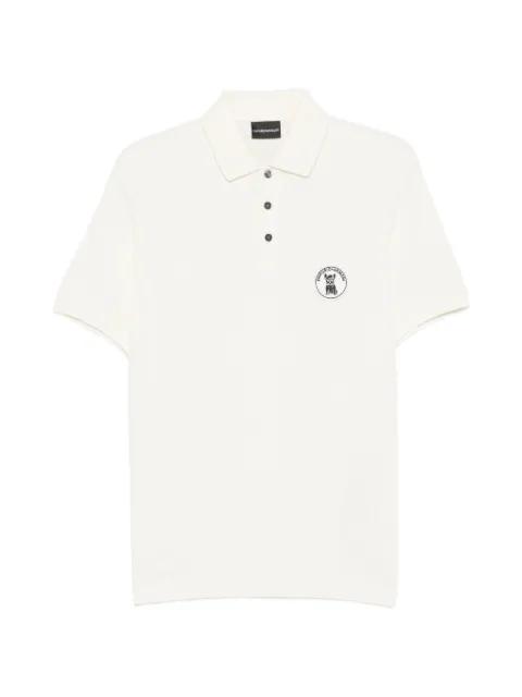 logo-patch piqué polo shirt by EMPORIO ARMANI