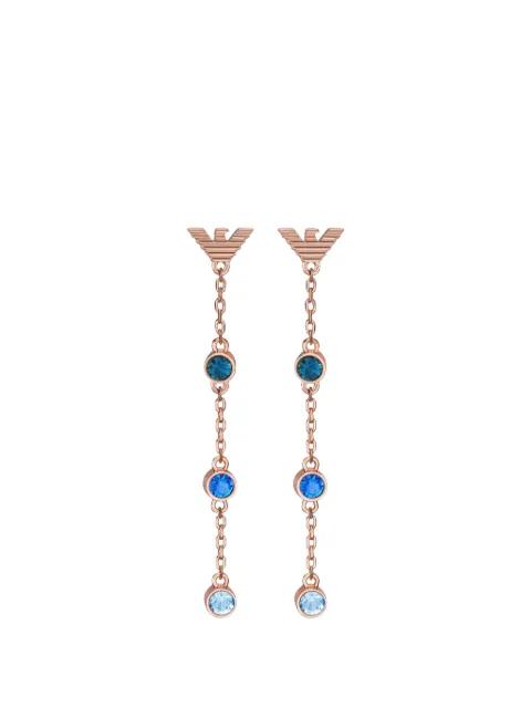 logo-plaque drop earrings by EMPORIO ARMANI