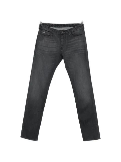 logo-plaque faded jeans by EMPORIO ARMANI