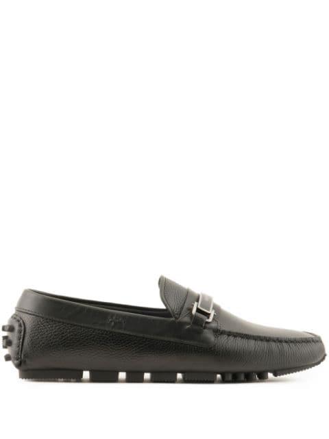 logo-plaque leather driving shoes by EMPORIO ARMANI