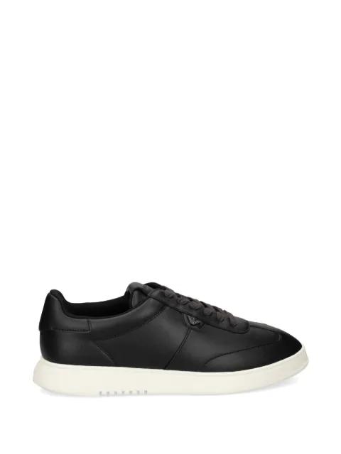 logo-plaque leather sneakers by EMPORIO ARMANI