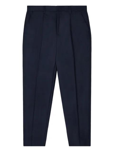 logo-plaque wool trousers by EMPORIO ARMANI