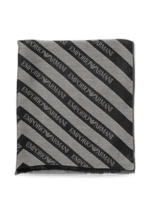 logo-print chevron scarf by EMPORIO ARMANI