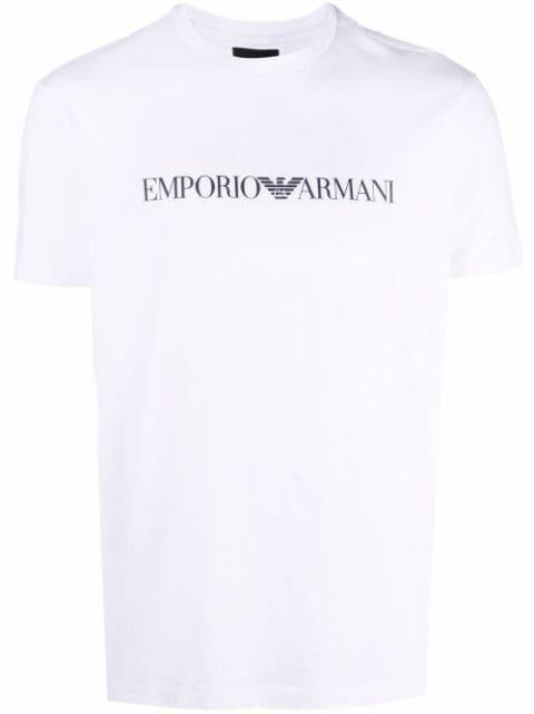 logo-print cotton T-shirt by EMPORIO ARMANI