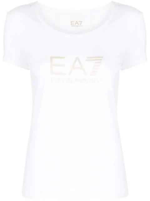 logo-print cotton T-shirt by EMPORIO ARMANI