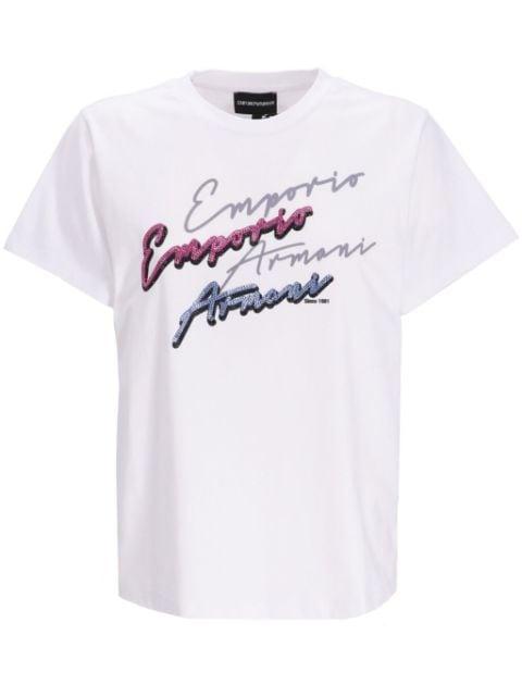 logo-print cotton T-shirt by EMPORIO ARMANI