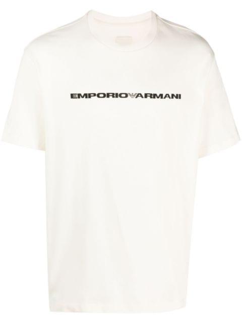 logo-print cotton T-shirt by EMPORIO ARMANI