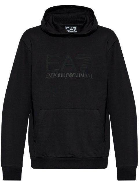 logo-print cotton hoodie by EMPORIO ARMANI