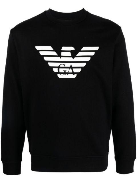 logo-print cotton sweatshirt by EMPORIO ARMANI