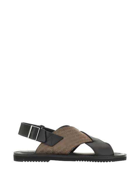 logo-print crossover-strap sandals by EMPORIO ARMANI