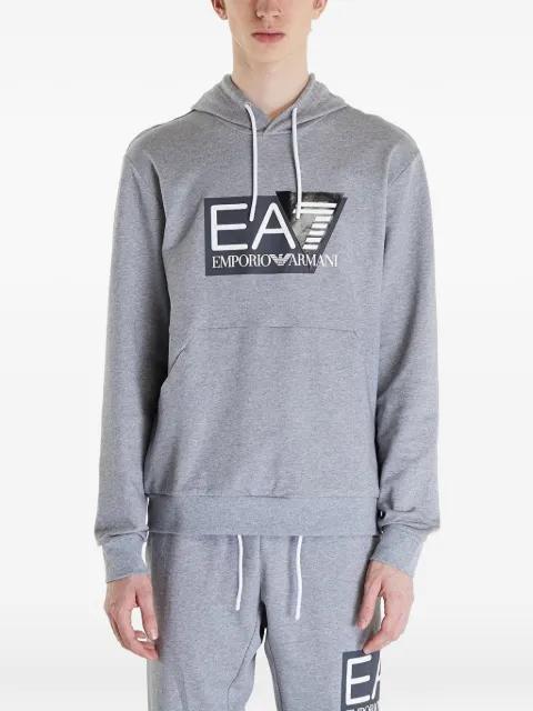 logo-print drawstring hoodie by EMPORIO ARMANI