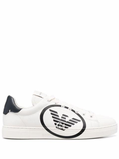 logo-print low-top sneakers by EMPORIO ARMANI