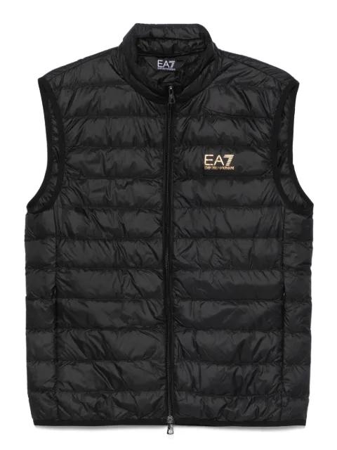 logo-print padded gilet by EMPORIO ARMANI