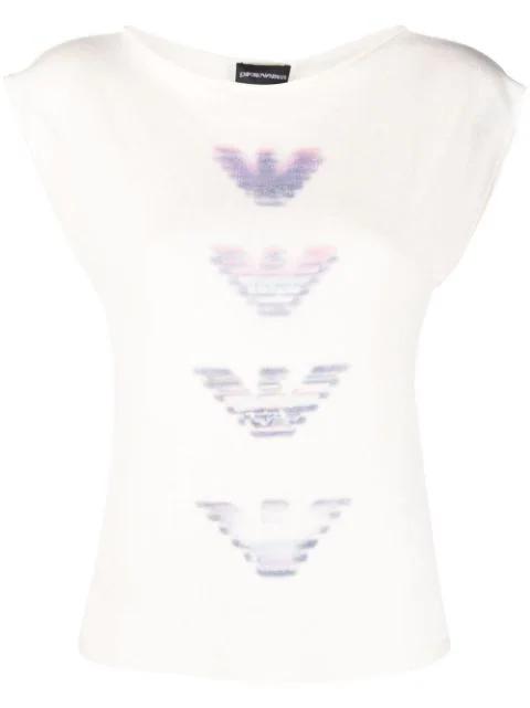 logo-print sleeveless shirt by EMPORIO ARMANI