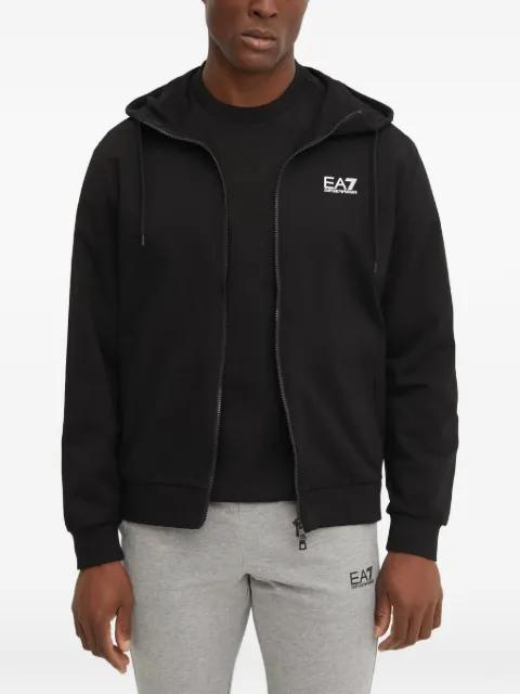 logo-print zip-up hoodie by EMPORIO ARMANI