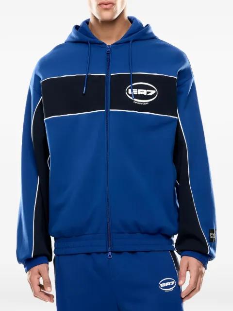 logo-print zip-up hoodie by EMPORIO ARMANI