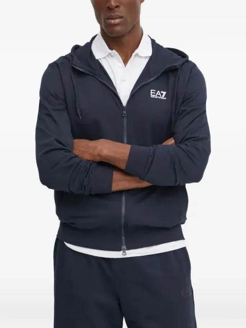 logo-print zip-up hoodie by EMPORIO ARMANI