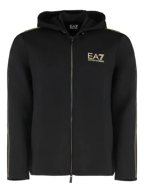 logo-print zip-up hoodie by EMPORIO ARMANI