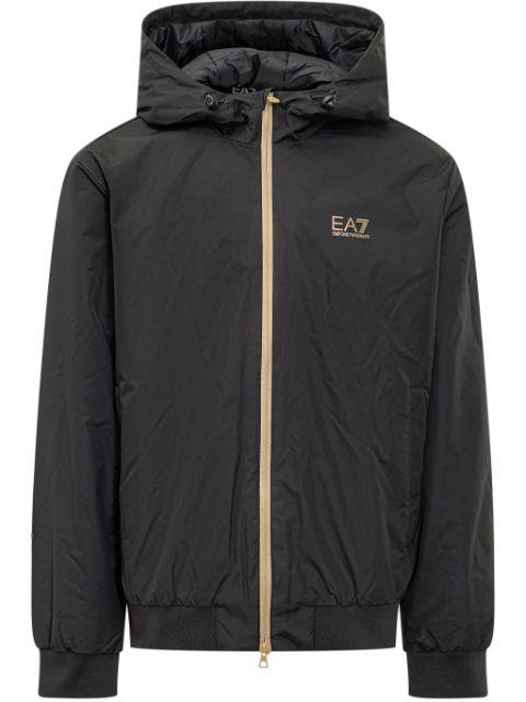 logo-print zip-up jacket by EMPORIO ARMANI