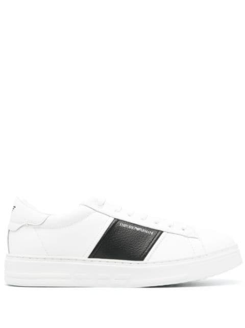 logo-printed leather sneakers by EMPORIO ARMANI
