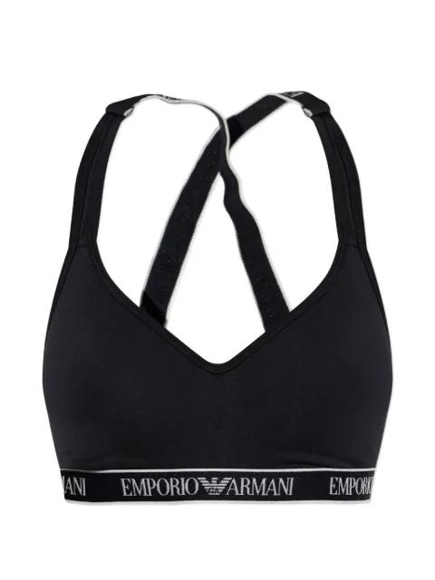 logo-tape cross-back bras by EMPORIO ARMANI