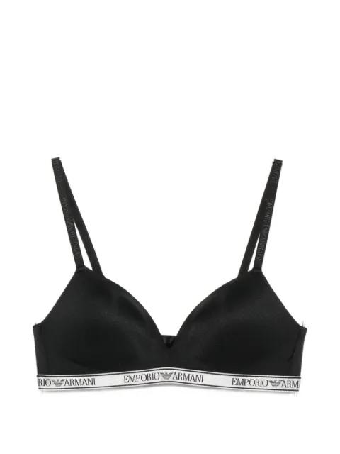 logo-tape triangle bra by EMPORIO ARMANI