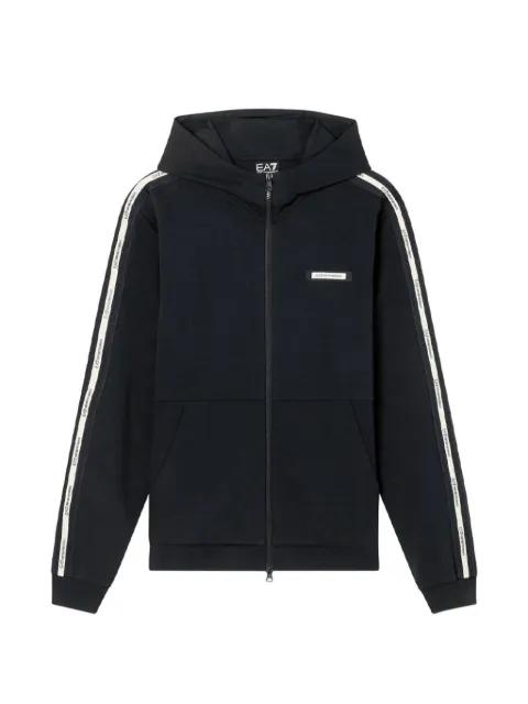 logo-tape zip-up hoodie by EMPORIO ARMANI