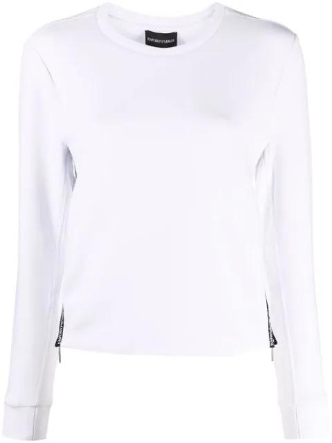 logo-trim long-sleeved sweatshirt by EMPORIO ARMANI