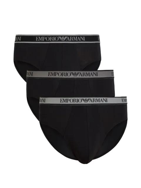 logo-waistband briefs (set of three) by EMPORIO ARMANI